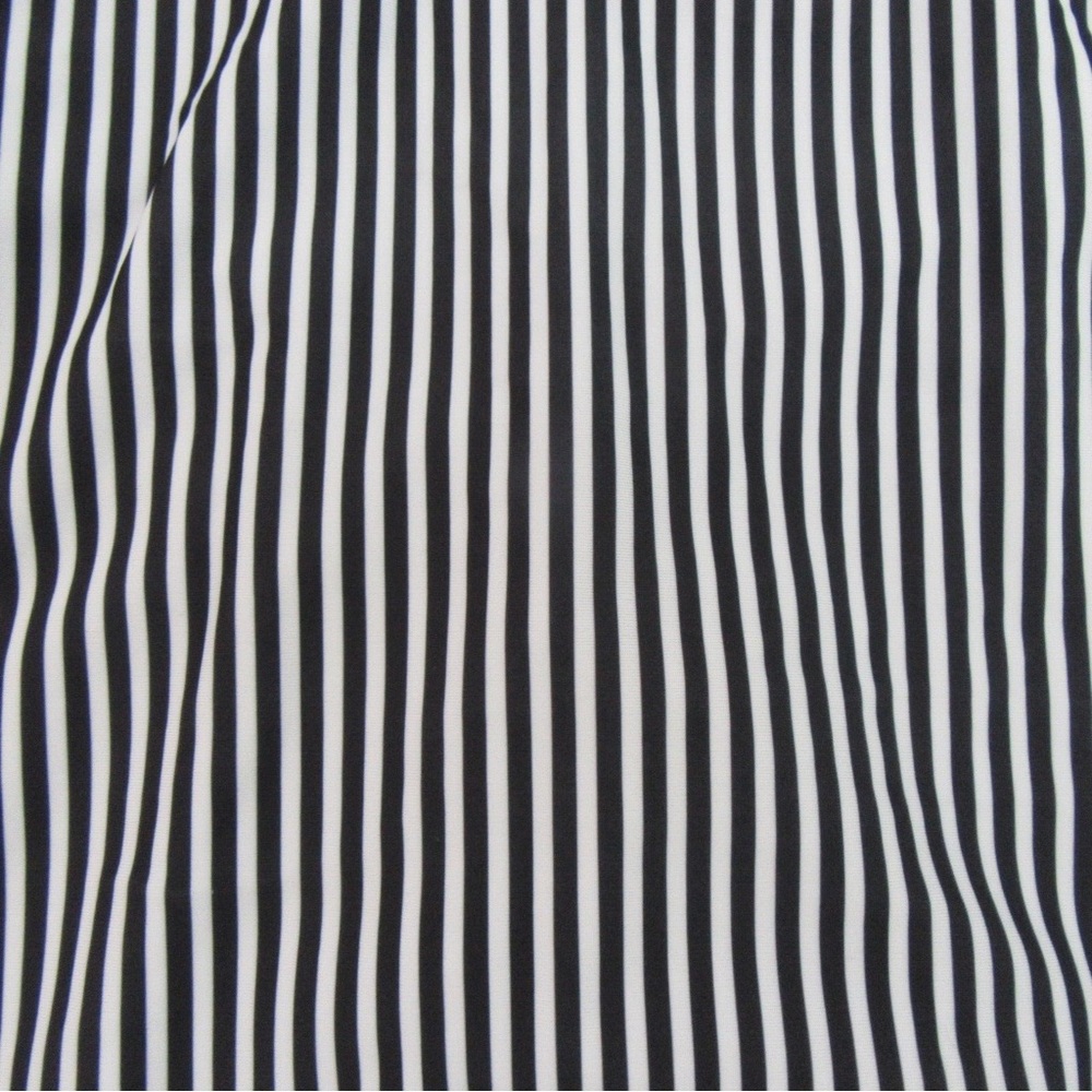 Juniors  Ruched Monokini Criss-Cross Back Vertical Stripe Black/White